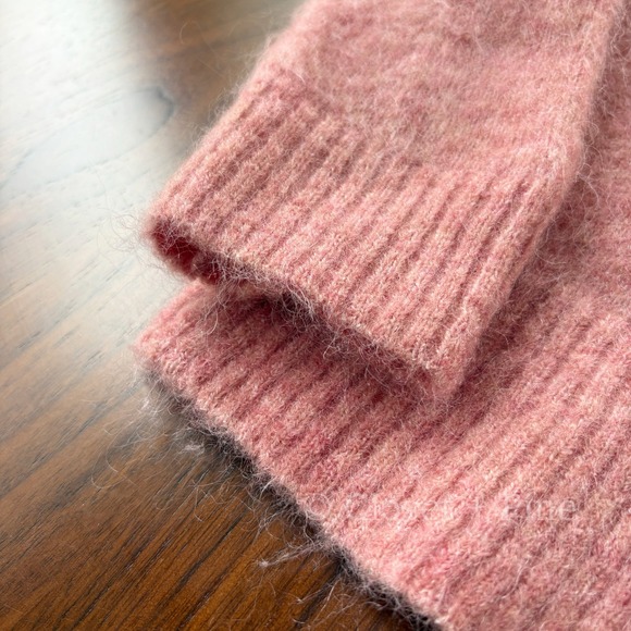 Sezane Zita Jumper Sweater Rosewood Pink Size Small Tie Neck Bow Detail - Picture 12 of 15